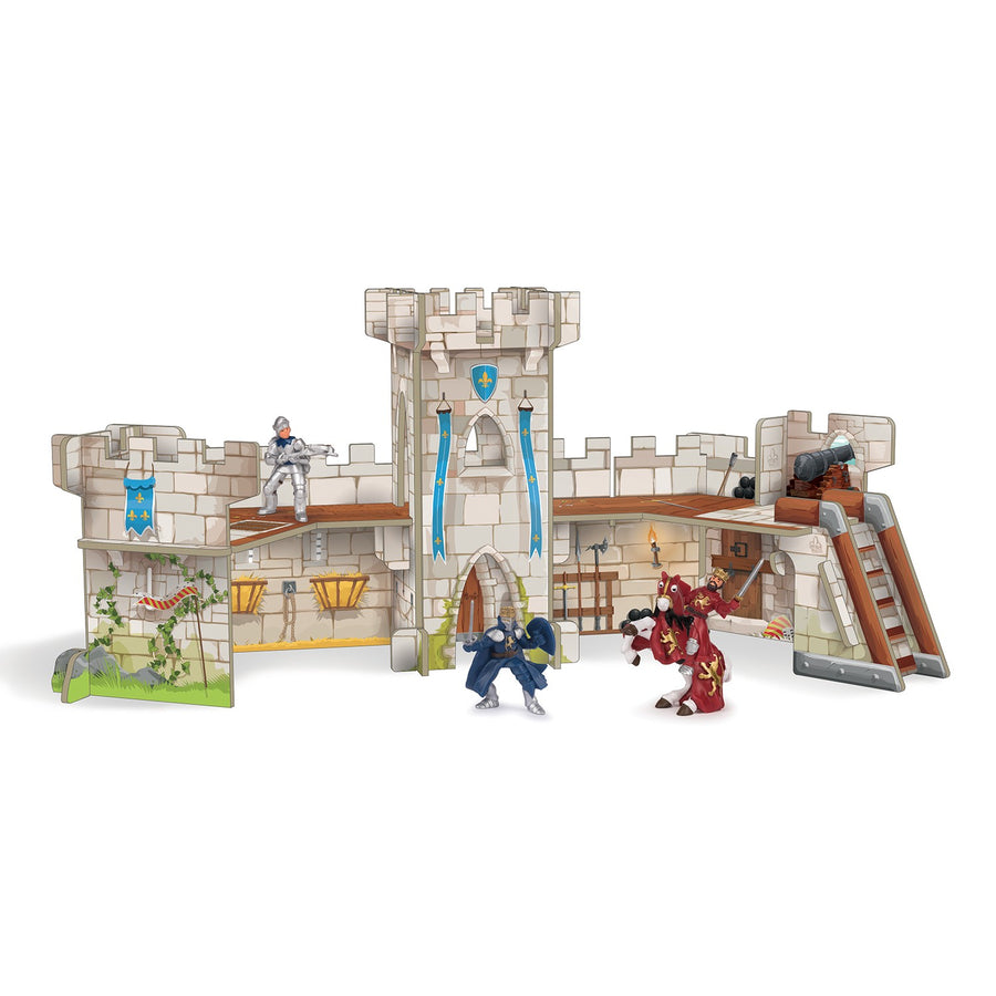 Mini Château des chevaliers Papo en carton renforcé, Collection MINI PAPO, jouet éducatif idéal pour enfants