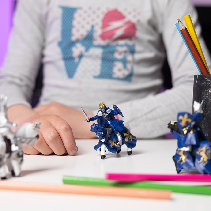 Mini PLUS Chevaliers (Tube, 12 pcs) Papo en PVC, Collection MINI PAPO, jouet éducatif idéal pour enfants