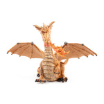Figurine Dragon or avec flamme Papo en PVC, Collection Monde enchanté, jouet éducatif idéal pour enfants