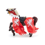 Cheval du roi au dragon rouge Papo en PVC, Collection Médiéval, jouet éducatif idéal pour enfants et collectionneurs