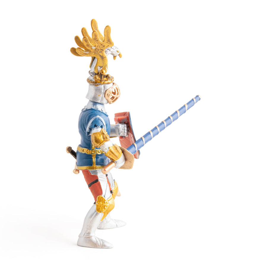 Chevalier bleu fleur de lys Papo en PVC, Collection Médiéval, jouet éducatif idéal pour enfants et collectionneurs