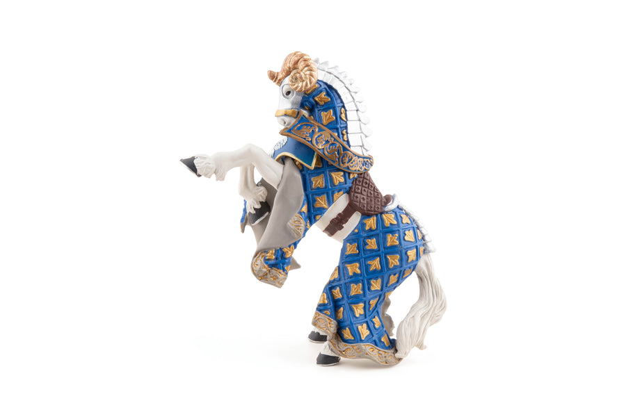 Cheval du Maître des armes cimier bélier Papo en PVC, Collection Médiéval, jouet éducatif idéal pour enfants et collectionneurs