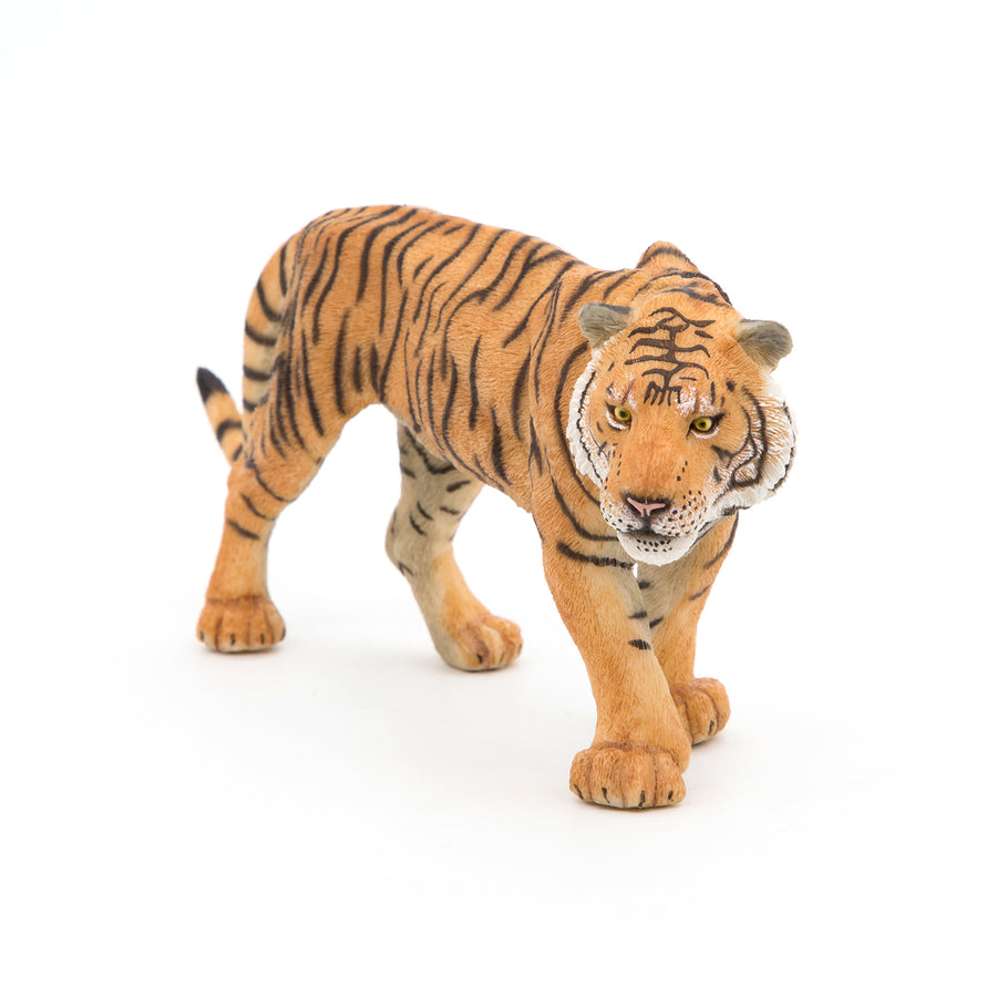 Figurine Tigre Papo en PVC, thème félins, Collection Animaux sauvages, jouet éducatif idéal pour enfants et collectionneurs