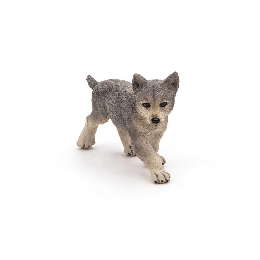 Figurine Louveteau gris Papo en PVC, thème forêt, Collection Animaux sauvages, jouet éducatif idéal pour enfants et collectionneurs