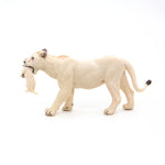 Figurine Lionne blanche avec lionceau Papo en PVC, thème félins, Collection Animaux sauvages, jouet éducatif idéal pour enfants et collectionneurs