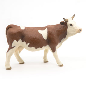 Figurine Vache simmental Papo en PVC, Collection Vie à la ferme, jouet éducatif idéal pour enfants et collectionneurs