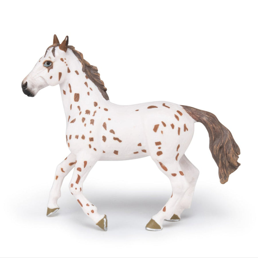 Jument appaloosa brune Papo en PVC, Collection chevaux, jouet éducatif idéal pour enfants et collectionneurs
