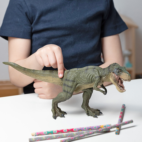 T-Rex courant vert Papo en PVC, Collection Dinosaures, jouet éducatif idéal pour enfants et collectionneurs