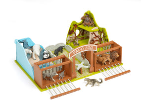 Le zoo Papo en bois, Collection Animaux sauvages, décor pour figurines, idéal pour enfants